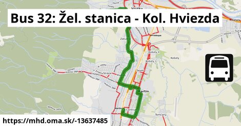 Bus 32: Žel. stanica - Kol. Hviezda