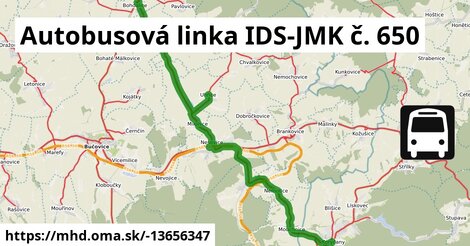 Autobusová linka IDS-JMK č. 650