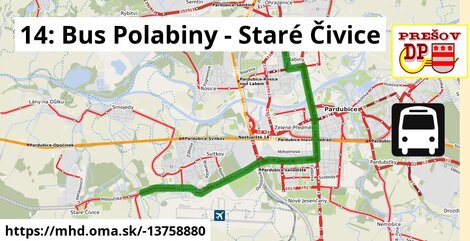 14: Bus Polabiny - Staré Čivice
