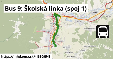 Bus 9: Školská linka (spoj 1)