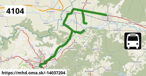 4104: Ózd, autóbusz-állomás = >  Sajónémeti, posta = >  Hét, szikvízüzem = >  Putnok, Fő tér