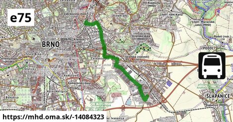 E75: Areál Slatina ⇒ Bílovice nad Svitavou, žel. stanice