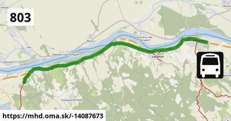 803 "S" v: Dunaalmás, lakótelep = >  Nyergesújfalu, Kossuth Lajos út