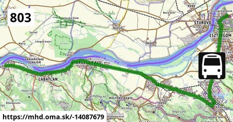 803 "I" v: Süttő, kultúrotthon = >  Esztergom, Dobozi Mihály utca