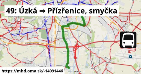 49: Úzká ⇒ Přízřenice, smyčka