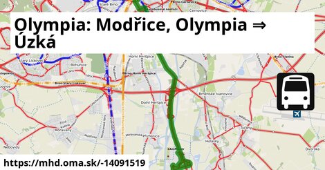 Olympia: Modřice, Olympia ⇒ Úzká