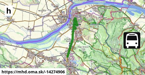 Bus H: Kertváros = >  Kórház = >  Vasútállomás