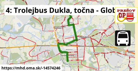 4: Trolejbus Dukla, točna - Globus