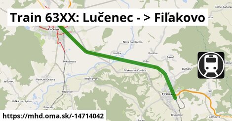 Train 63XX: Lučenec - >  Fiľakovo