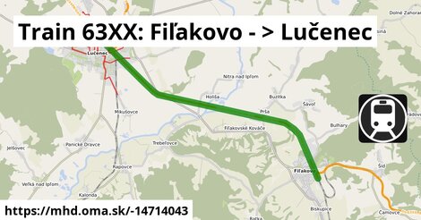 Train 63XX: Fiľakovo - >  Lučenec