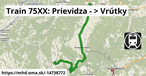 Train 75XX: Prievidza - >  Vrútky