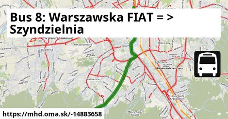 Bus 8: Warszawska FIAT = >  Szyndzielnia