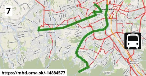 Bus 7: Szyndzielnia = >  Wapienica Dzwonkowa