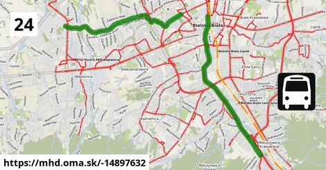 Bus 24: Mikuszowice Śląskie = >  Wapienica Strażacka