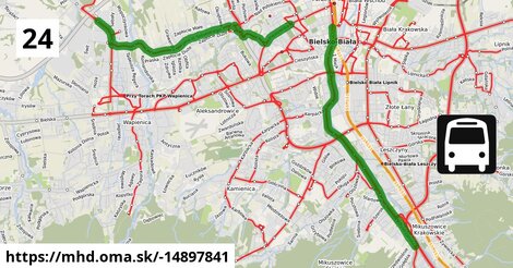 Bus 24: Mikuszowice Śląskie = >  Wapienica Park Przemysłowy ABB