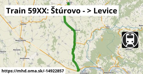 Train 59XX: Štúrovo - >  Levice