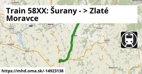 Train 58XX: Šurany - >  Zlaté Moravce