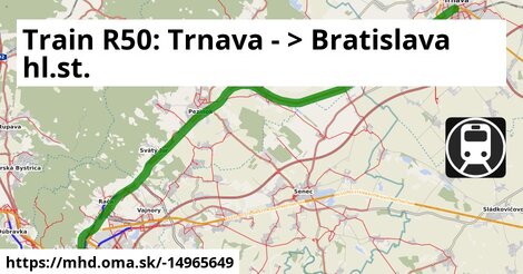 Train R50: Trnava - >  Bratislava hl.st.