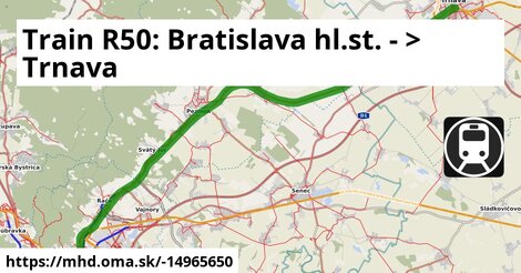 Train R50: Bratislava hl.st. - >  Trnava