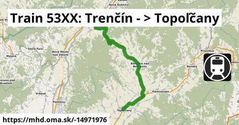 Train 53XX: Trenčín - >  Topoľčany