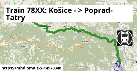 Train 78XX: Košice = >  Poprad-Tatry