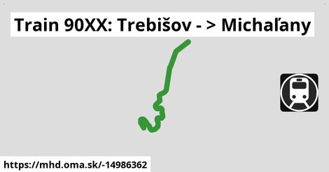 Train 90XX: Trebišov - >  Michaľany