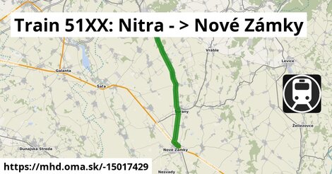 Train 51XX: Nitra - >  Nové Zámky