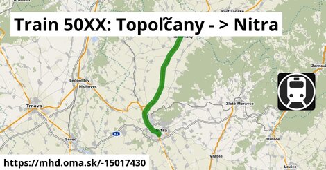 Train 50XX: Topoľčany - >  Nitra