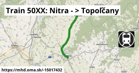 Train 50XX: Nitra - >  Topoľčany
