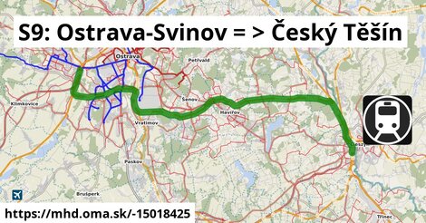 S9: Ostrava-Svinov = >  Český Těšín
