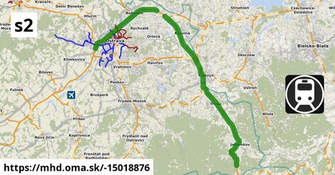 S2: Ostrava-Svinov = >  Mosty u Jablunkova