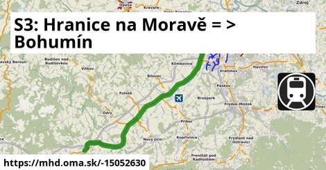 S3: Hranice na Moravě = >  Bohumín