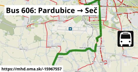 Bus 606: Pardubice → Seč