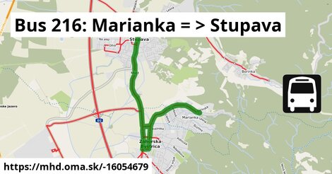Bus 216: Marianka = >  Stupava
