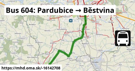 Bus 604: Pardubice → Běstvina