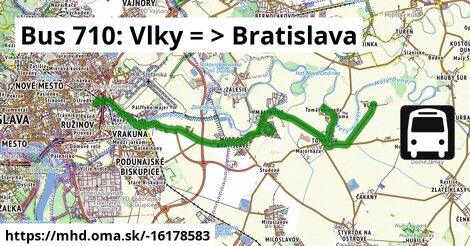 Bus 710: Vlky = >  Bratislava