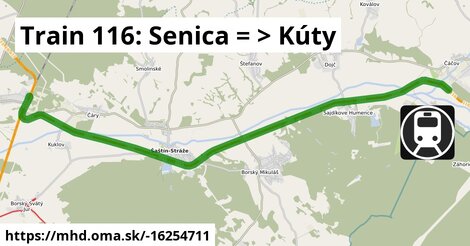 Train 116: Senica = >  Kúty