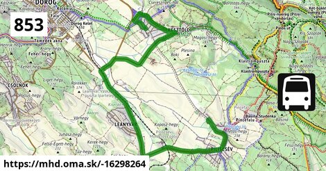 853 "Q" v: Piliscsév, autóbusz-forduló = >  Kesztölc, autóbusz-forduló