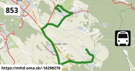 853 "Q": Kesztölc, autóbusz-forduló = >  Piliscsév, autóbusz-forduló