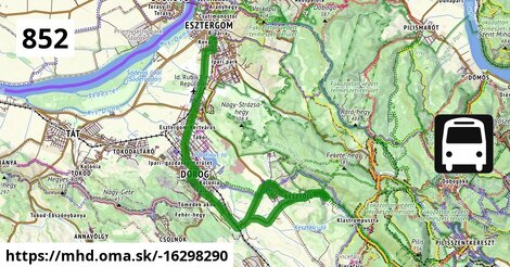 852 "C": Esztergom, vasútállomás = >  Dorog, Volán telep = >  Kesztölc, sportpálya = >  Kesztölc, autóbusz-forduló = >  Dorog, Volán telep