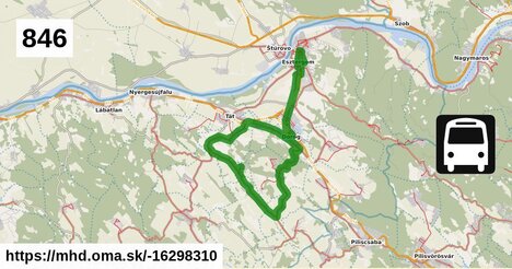 846 "C": Esztergom, vasútállomás = >  Esztergom, Duna Múzeum = >  Esztergom, vasútállomás = >  Annavölgy, Fő tér = >  Dorog, Volán telep