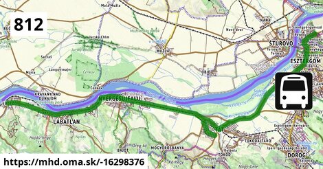 812 "D" v: Süttő, kultúrotthon = >  Tát-Kertváros, alsó = >  Esztergom, Dobozi Mihály utca