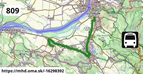 809 "H": Esztergom, vasútállomás = >  Tát-Kertváros, alsó