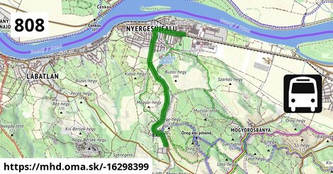 808 "H" v: Bajót, autóbusz-forduló = >  Nyergesújfalu, Kossuth Lajos út