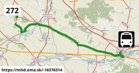 Bus 272: Bruck an der Leitha Neue Mittelschule = >  Wien Simmering (nicht über Schwechat Am Concorde-Business-Park und Schwechat Bahnhof)