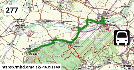 Bus 277: Bruck an der Leitha Gymnasium/HAK = >  Mannersdorf am Leithagebirge Volksschule