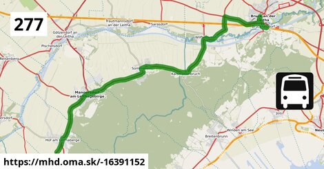 Bus 277: Bruck an der Leitha Neue Mittelschule = >  Eisenstadt Domplatz