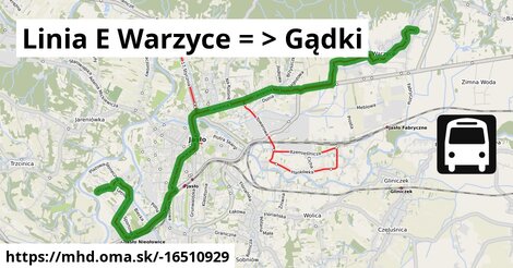Linia E Warzyce = >  Gądki