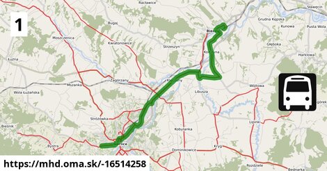 Bus 1 Zajezdnia MZK p. Korczynę = >  Biecz Kolejowa