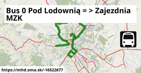 Bus 0 Pod Lodownią = >  Zajezdnia MZK